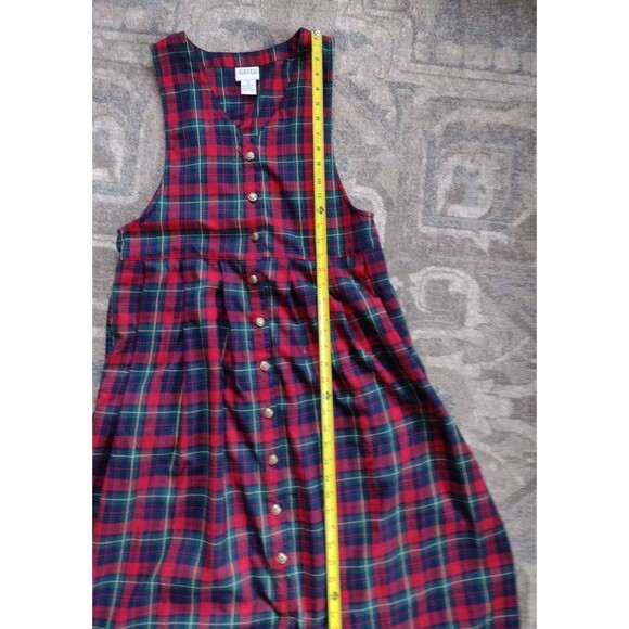 VTG Pinafore LAURA GAYLE DRESS Christmas Womens M Cottagecore Sleeveless - Picture 3 of 11